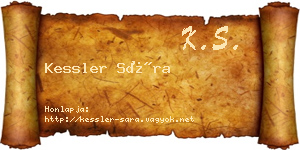 Kessler Sára névjegykártya